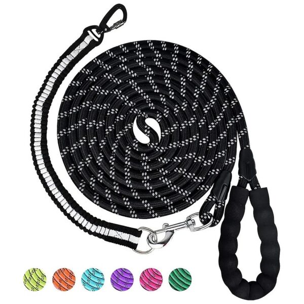 Heavy Duty Reflective Dog Leash with Adjustable Length up to 30FT and Soft Handle