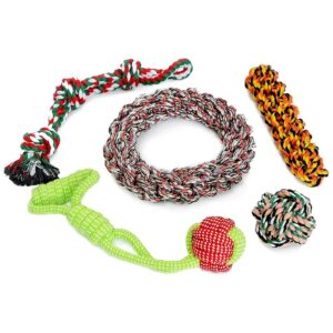 Heavy Duty Rope Toys for Medium Large Dogs 5 Pack Interactive Cotton Puppy Chew Toys