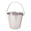 Heavy Duty Round Stainless Steel Pails for Kennels and Farms - 5 Inch Diameter