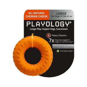 Heavy-Duty Rubber Ring Toy for Large Dogs 35 Pounds and Up with Long-Lasting Scent