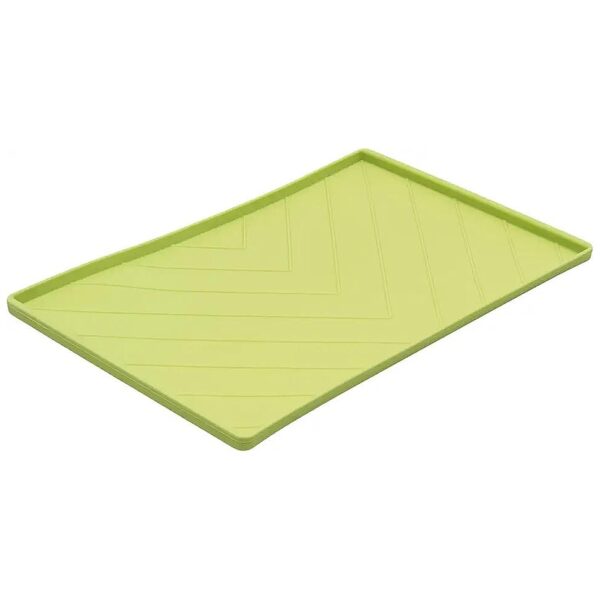 Heavy Duty Silicone Pet Bowl Mat with Raised Edge and Spill-Proof Lip for Messy Eaters