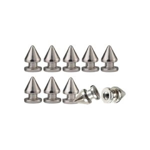 Heavy Duty Silver Metal Spikes for DowgClub Genuine Leather Spike Dog Collars Pack of 10