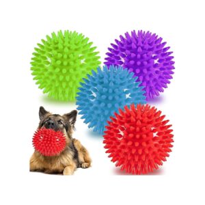 Heavy Duty Squeaky Dog Balls for Medium to Large Dogs 4 Pack Indestructible Toy