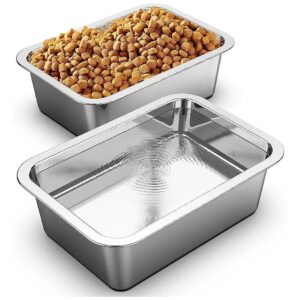 Heavy Duty Stainless Steel Dog Bowls 1 2 Gallon Large Size Pet Feeding Dish Easy Clean