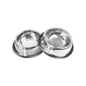 Heavy-Duty Stainless Steel Dog Bowls with Rubber Base for Large Dogs and Pets