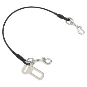 Heavy Duty Stainless Steel Dog Leash for Car Safety Restraint and NO-Chew Tether