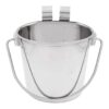 Heavy Duty Stainless Steel Flat Sided Pail for Easy Pet Feeding