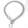 Heavy Duty Stainless Steel Metal Chain Dog Collar with Adjustable Snap Clasp for Big Dogs