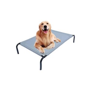 Heavy Duty Steel Framed Portable Elevated Pet Bed for Large Breeds and Comfort