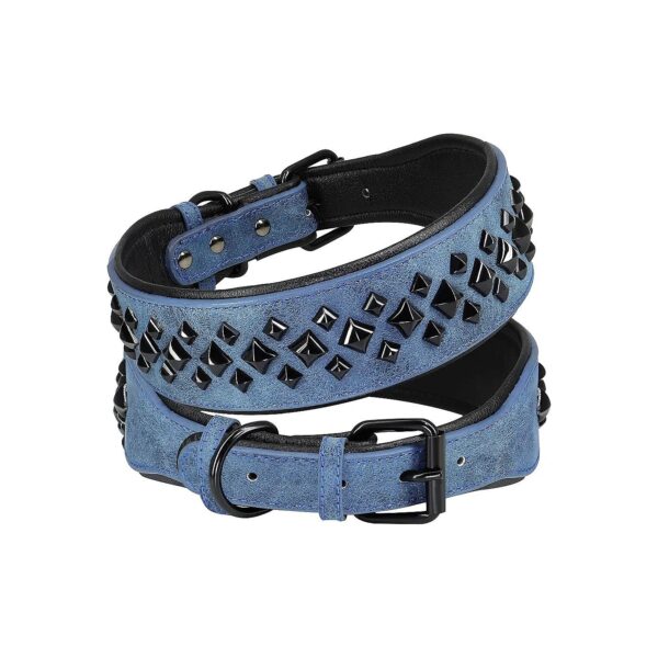 Heavy Duty Studded Leather Dog Collars for Large and Medium Breeds