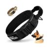 Heavy Duty Tactical Dog Collar with Adjustable Handle for Medium to Large Dogs