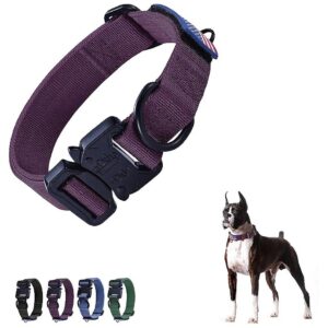 Heavy Duty Tactical Dog Collar with Quick Release Metal Buckle and Adjustable Design