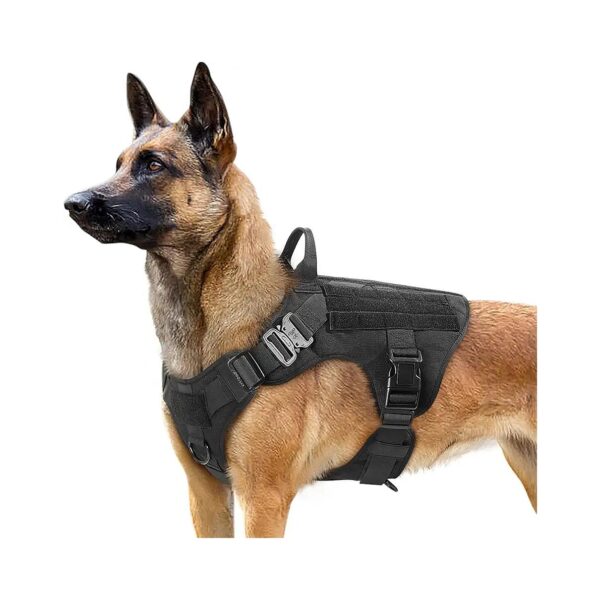 Heavy Duty Tactical Dog Harness for Large Breeds with Adjustable Molle System