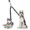 Heavy Duty Two Dog Leash Extension with Bungee and Swivel for Medium and Large Dogs