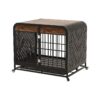 Heavy Duty Wooden Dog Crate for Small Medium Large Dogs with Tabletop and Lockable Wheels