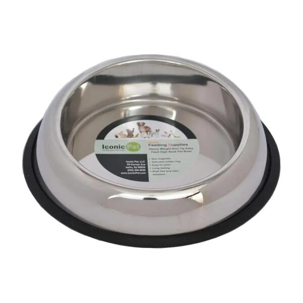 Heavy Weight Stainless Steel Pet Food and Water Bowl with Rubber Ring