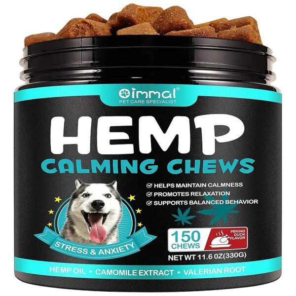 Hemp Dog Calming Chews for Anxiety Relief in Small Medium Large Breeds