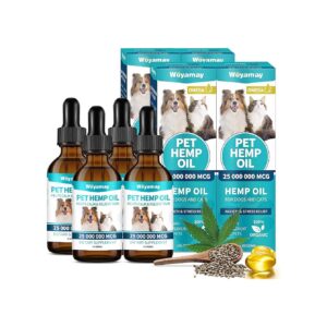 Hemp Oil for Dogs and Cats Rich in Omega 3 6 9 Fatty Acids for Stress Anxiety Relief