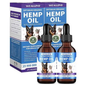 Hemp Oil for Pet Anxiety and Stress Relief with Omega 3, 6, and 9