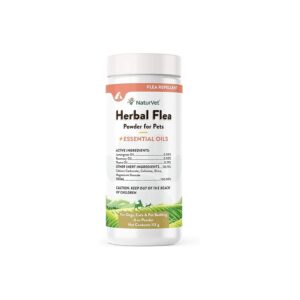 Herbal Flea and Tick Powder for Dogs and Cats with Fresh Herbal Scent