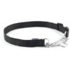 Heritage-Style Black Checkered Nylon Dog Collar with Buckle Closure 5-9