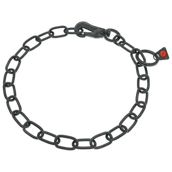 Herm Sprenger Black Stainless Steel Dog Chain Collar with Quick Release Snap Hook