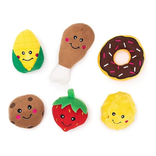 Hide & Seek Dog Toys & Puppy Toys with Assorted Food Plush Refills