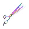 High-End Pet Grooming Cutting Scissors with Rainbow Color and Gold Screw