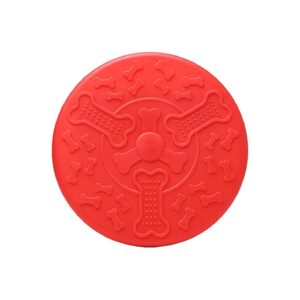 High Flying Aerodynamic Rubber Dog Frisbee for Small Medium Large Dogs Red