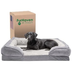 High-Loft Orthopedic Dog Bed with polyester Faux Fur and Washable Cover for Large Dogs