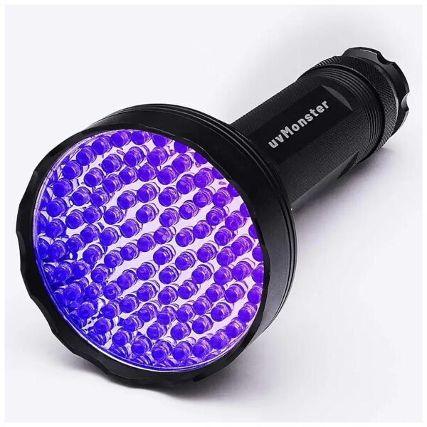 High Power 100 LED UV Blacklight Flashlight for Pet Urine Detection and Scorpion Hunting