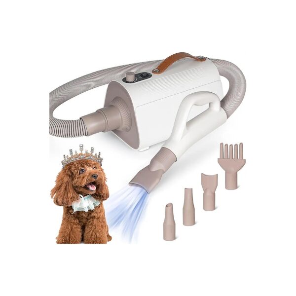 High-Power Pet Hair Dryer with Adjustable Wind Speed and Temperature for Precise Grooming