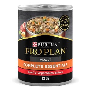 High Protein Dog Food Formula with Beef and Vegetable Gravy