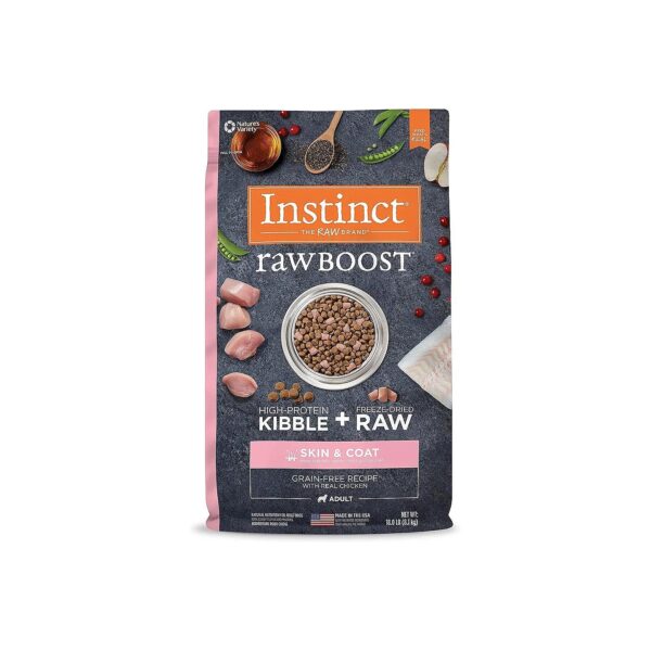 High-Protein Grain-Free Dry Dog Food with Raw Boost for Skin & Coat Health