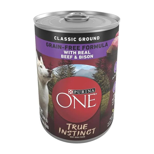 High-Protein Grain-Free Wet Dog Food with Real Beef and Bison for Active Adult Dogs