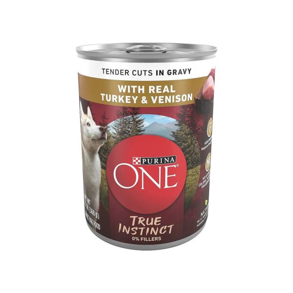 High Protein Wet Dog Food Recipe with Real Turkey and Venison in Delicious Gravy