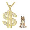 High-Quality Adjustable Gold Chain Dog Necklace with Crystal Charm and Extender Chain