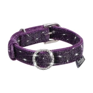 High-Quality Adjustable Purple Bling Collar for Small Cat and Dog