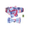 High-Quality American Flag Dog Collar with Buckle Closure and Adjustable Size