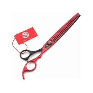 High-Quality Curved Red Pet Grooming Scissors for Adult Animals with 2-Year Warranty