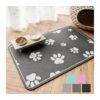 High-Quality Dog Feeding Mat for Food and Water Dark Grey 19x12