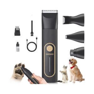 High-Quality Dual-Blade Cordless Dog Clipper Kit for Safe and Quiet Pet Grooming