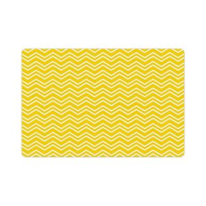 High-Quality Durable Yellow White Pet Mat with Zig Zag Pattern for Food and Water