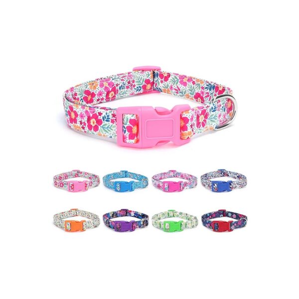 High-Quality Floral Print Dog Collars for Small, Medium, and Large Dogs