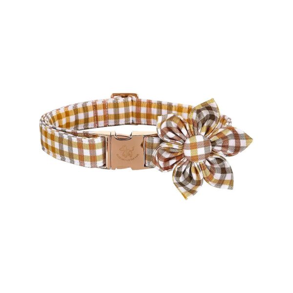 High-Quality Flower Dog Collar with Cotton Fabric and Buckle for Female and Male Dogs