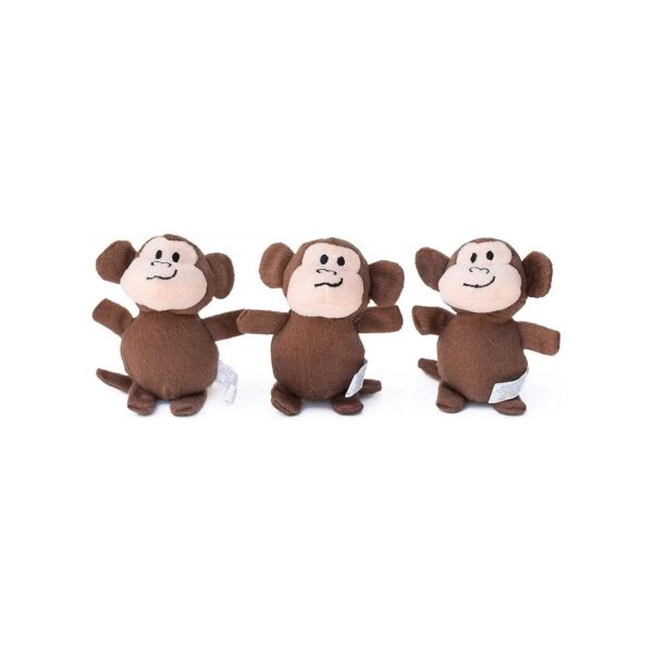 High-Quality Interactive Plush Toy with Squeaky Monkey Friends for Small Breed Dogs