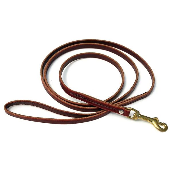 High-Quality Latigo Leather Leash with Beveled Edges