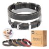 High-Quality Leather Dog Collar with Pawprint Embossing and High-Grade Leather