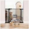 High-Quality Metal Safety Gate with Cat Door for Stairs and Doorways, No Tools Needed