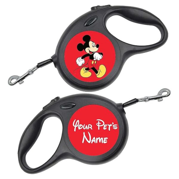 High-Quality Mickey Mouse Themed Retractable Dog Leash for Small Dogs Up to 16ft